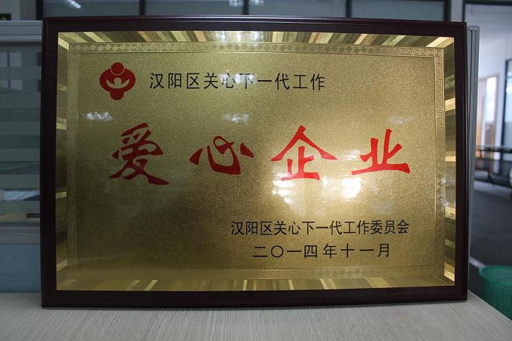 我司荣获“汉阳区关心下一代工作爱心企业”荣